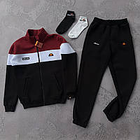 Костюм Бордово Черный Зимний Мужской Брендовый Элс Спортивный Комплект Брюки Зип Кофта Ells Toyvoo 49 Костюм