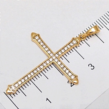 Хрестик Xuping Jewelry довжина з вушком 4.2см ширина 2.5см на ланцюжок до 4мм медичне золото  к379