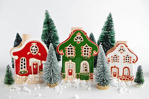 Різдвяний набір з 3 керамічні свічники.