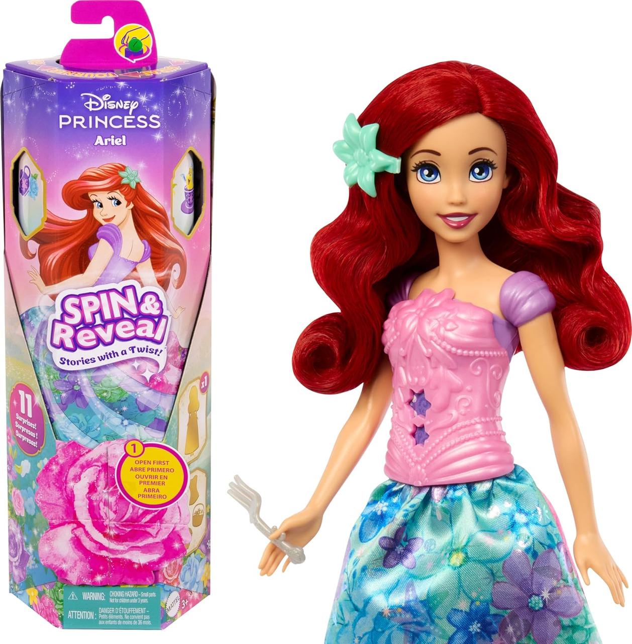 Лялька Аріель Mattel Disney Princess Ariel Fashion Doll Set Spin Reveal "Обертай і відкривай", фото 1