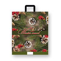 Новорічний пакет із петлевою ручкою 40х42ВТ "Зимовий настрій" ТМ Ренпако 25 шт/уп. подарунковий пакет