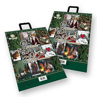 Новорічні пакети для подарунків із петлевою ручкою 40х42ВТ "Зимове життя" 25 шт.