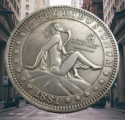 Монета сувенірний долар США Hobo Coingred «Грехи божественного». Coin American Morgan
