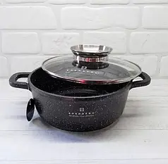 Каструля-казан 2.3 л із литого алюмінію з мармуровим антипригарним покриттям і кришкою Edenberg 20 см