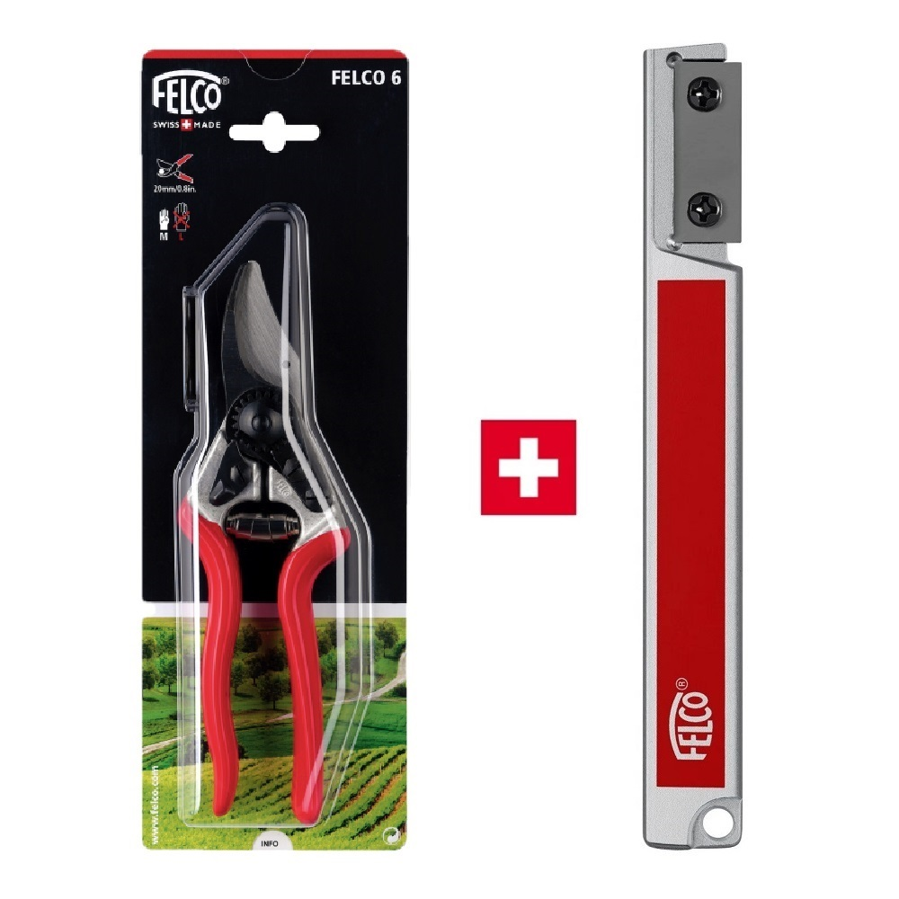 Набір: Секатор Felco / Фелко 6 + точильний інструмент Felco 906 (Швейцарія)