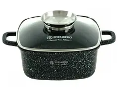 Каструля-казан 4.4 л Edenberg 24 см з мармуровим антипригарним покриттям із литого алюмінію