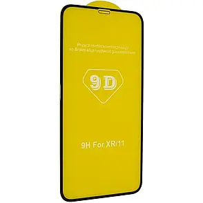 Захисне скло 9D для iPhone Xr / 11 Black, фото 1