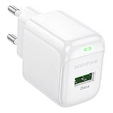 Мережевий Зарядний Пристрій Borofone BAS42A 1USB QC3.0 18W Колір Бiлий, фото 4