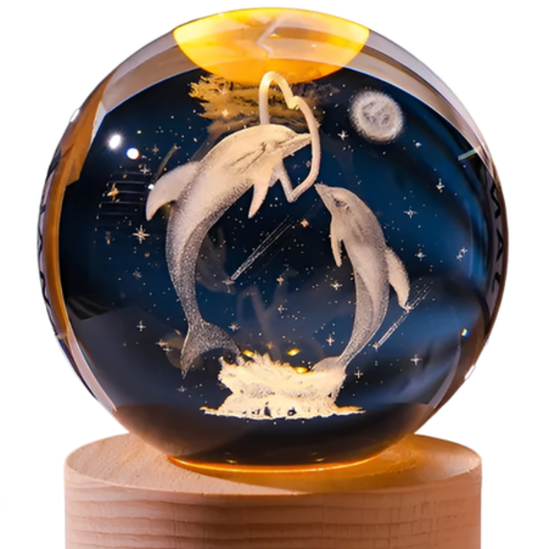 Настільний світлодіодний 3D нічник куля RIAS R229 "Дельфін" (3_05705), фото 1