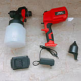 Акумуляторний фарборозпилювач Cordless Paint Spray Gun 0.8L 400W Red (3_05716), фото 10