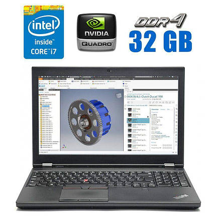 Ноутбук Lenovo ThinkPad P50/ 15.6" 3840x2160/ i7-6820HQ/ 32GB RAM/ 512GB SSD+500GB HDD/ Quadro M2000M 4GB, фото 1