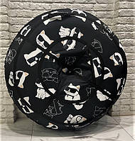 Тюбінг (ваташка) 100 см, з камерою, надувні санки дитячі, підліткові, крижана пВХ, чорно-білий коти