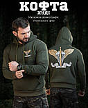 Худі Кофта олива польова на флісі з Принтом Звжди перші ВТ7989 ТМ, фото 6