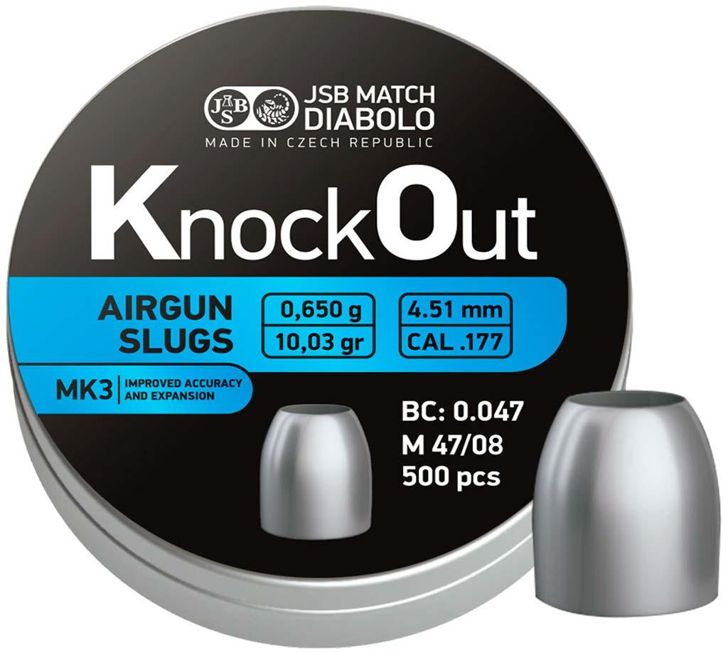 Кулі JSB KnockOut Slugs 177 MK3 4.51мм, 0.650гр, 500шт JGR