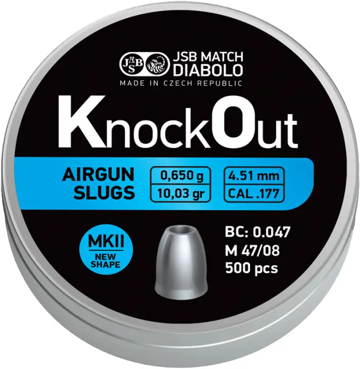 Кулі JSB KnockOut Slugs MKII 4.51мм, 0.650г, 500шт JGR