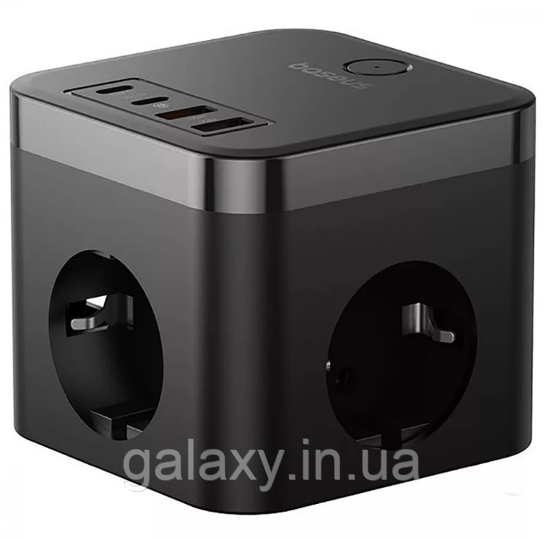 Мережевий фільтр Baseus 3 розетки 2xUSB/2xType-C 30W PowerCombo Cube