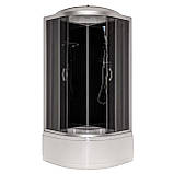 Душовий гідробокс 90х90х220 см Venta 95 BF чорна душова кабіна Vivia глибокий піддон розсувні двері, фото 2