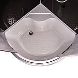 Душовий гідробокс 90х90х220 см Venta 95 BF чорна душова кабіна Vivia глибокий піддон розсувні двері, фото 3