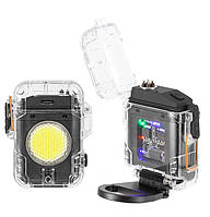 Ліхтар MULTIFUNCTIONAL D52-2-COB black, Li-Ion акум., індикація заряду, запальничка, ЗП Type-C, Box