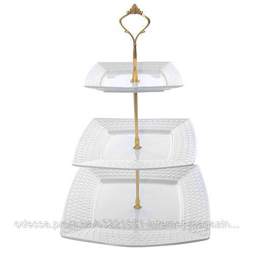 Фруктовниця фарфору 3яр 6"/8"/10"(15/20/25см) Stenson (MC2656) [Склад зберігання: Одеса №3]