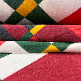 Фланель "Абстракція новорічна в червоно-зелених тонах" 240 см