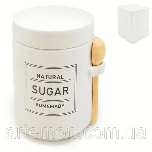 Банка для цукру "Organic" з ложкою 650мл 11*11*15.5см Stenson (MC4056-S) [Склад зберігання: Одеса №3]
