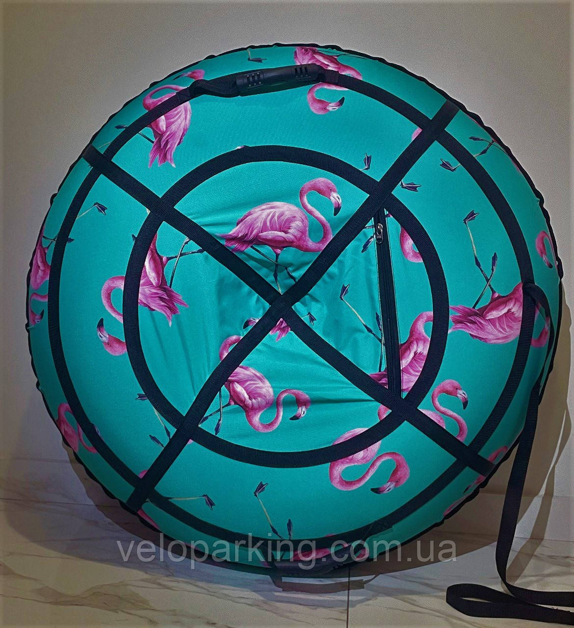 Тюбінг (ваташка) 120 см, рожевий фламінго 3D для дівчинки, надувні санки, fashion бірюзовий