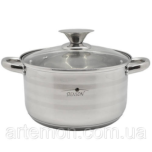 Кастрюля з кришкою інд.дно "Line" 4.7л 22*12.5см Stenson (MH-2982) [Склад зберігання: Одеса №3]