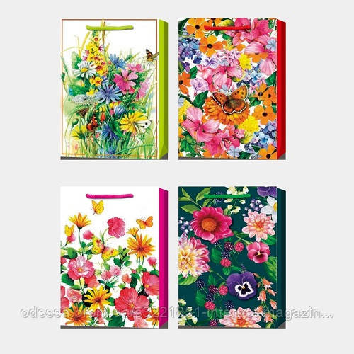 Пакет подарунковий паперовий L "Flowers" 31*42*12см Stenson (YM1362-L) [Склад зберігання: Одеса №3]