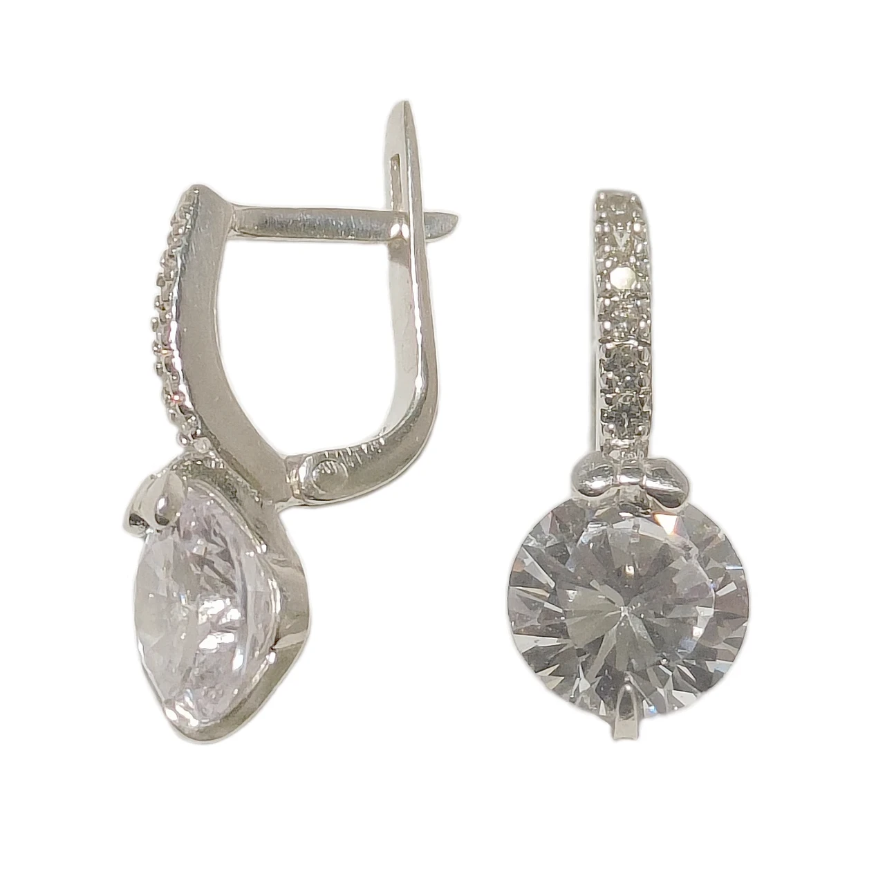 Срібні сережки Нора (д. 8 мм) з фіанітами 5887-р