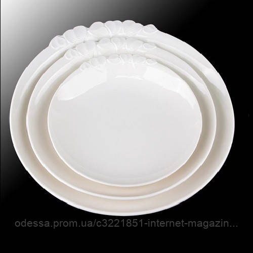 Блюдо порцеляна "Edge" 10" (25.5см) Stenson (MC4874-10) [Склад зберігання: Одеса №3]