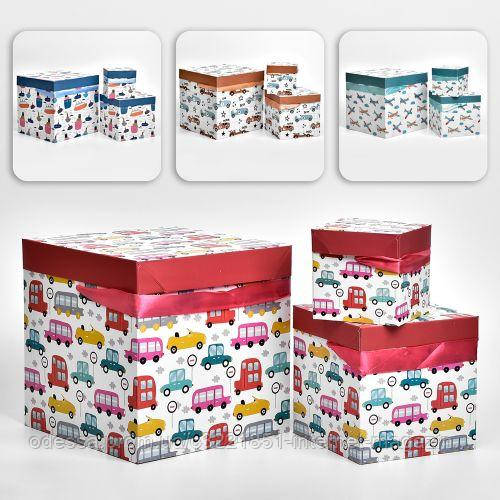 Коробка подарункова картонна "Transport" 3шт/наб 10*10/15*15*22*22см Stenson R91523 [Склад зберігання: Одеса №3]