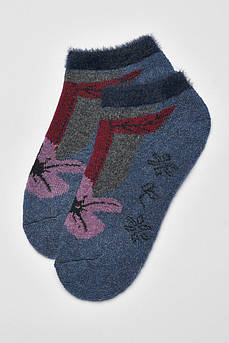 Шкарпетки жіночі махрові на верблюжій вовні синього кольору р.36-41 191201M