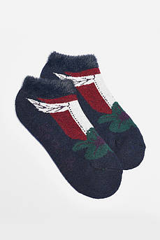 Шкарпетки жіночі махрові на верблюжій вовні темно-синього кольору р.36-41 191204M