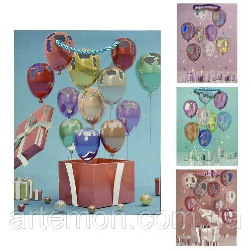 Пакет подарунковий паперовий L "Ballons" 31*41*12см Stenson R96934-L [Склад зберігання: Одеса №3]