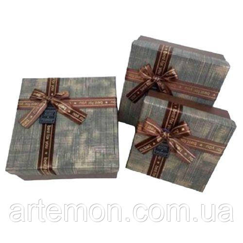 Коробка подарункова "Prestige" 3шт/наб 19*19*10/17*17*8/15*15*7см Stenson R33312G [Склад зберігання: Одеса №3]