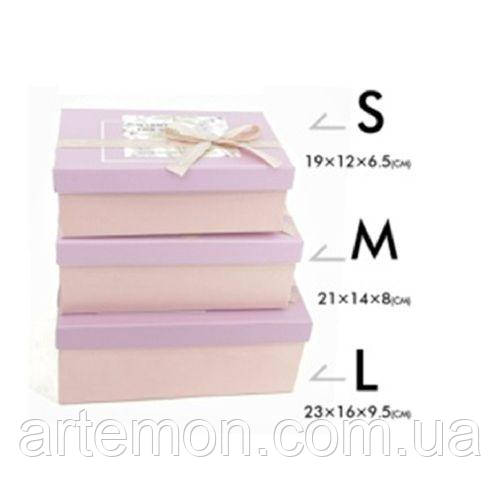 Коробка подарункова "Colorful" 3шт/наб 23*16*10/21*14*8/19*12*7см Stenson R33286P [Склад зберігання: Одеса №3]