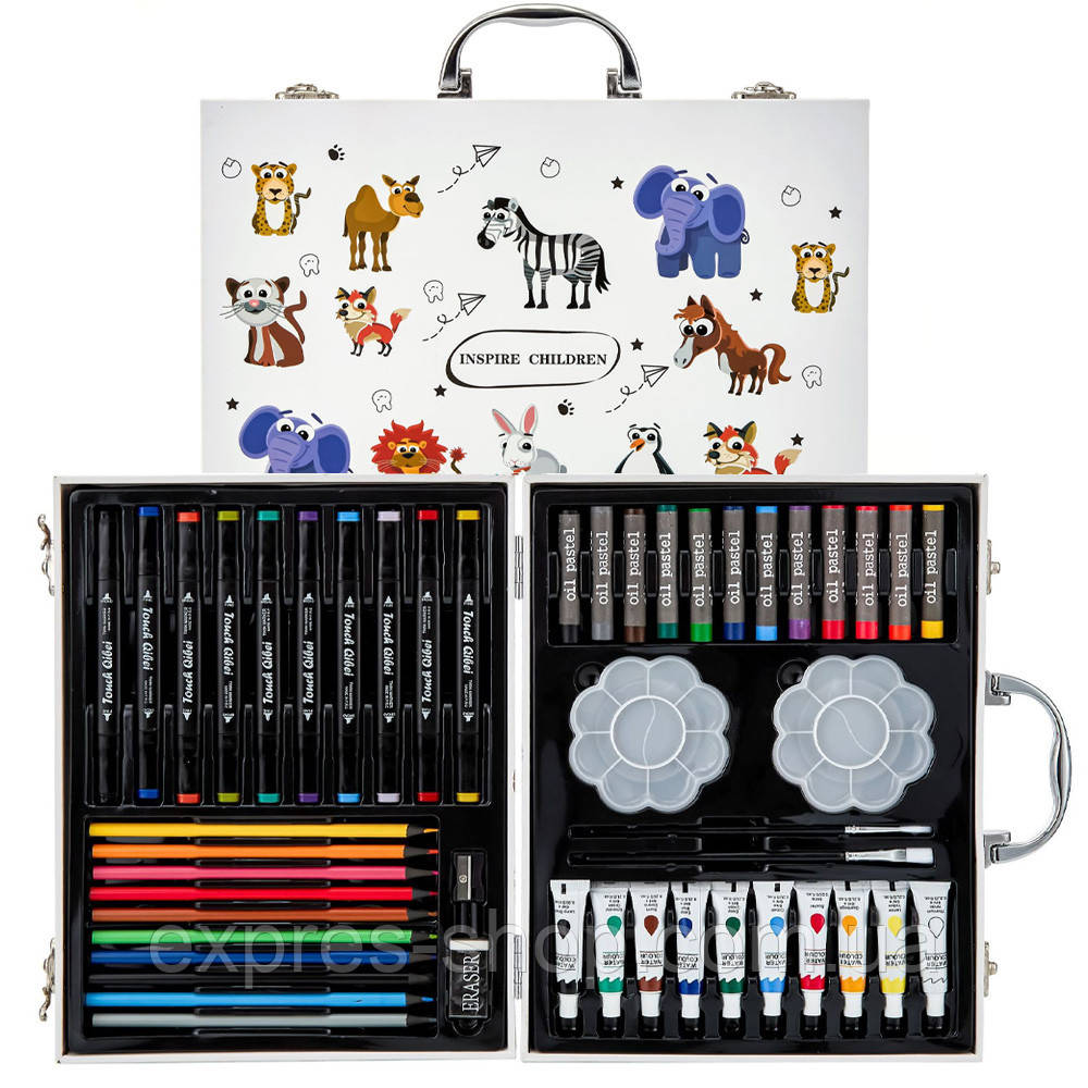 Дитячий набір для творчості 50 предметів, в кейсі / Художній набір для малювання / Комлект художника, фото 1