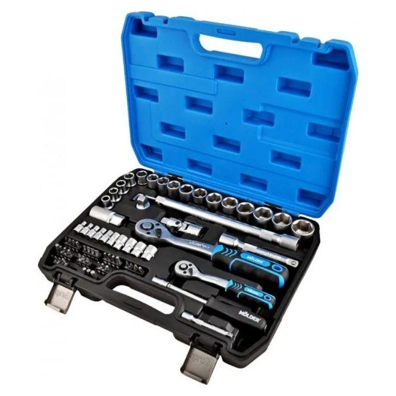 Набір інструментів 1/2″ 1/4″ 72шт 72T CrV Molder у кейсі (MT60072), фото 1