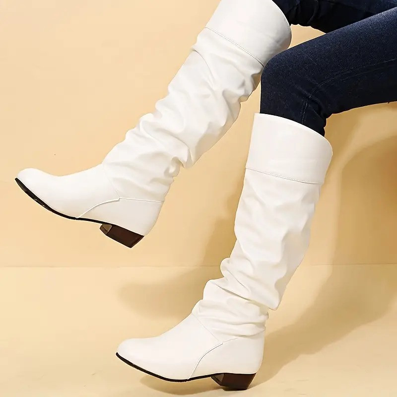 Білі демісезонні чоботи - стильна класика на весну та осінь 36 розмір, фото 1