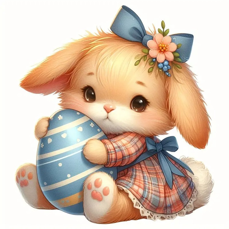 Термо вінілові наклейки «Великодній зайчик» - термостійкі наклейки на футболки, сумку, фото 1