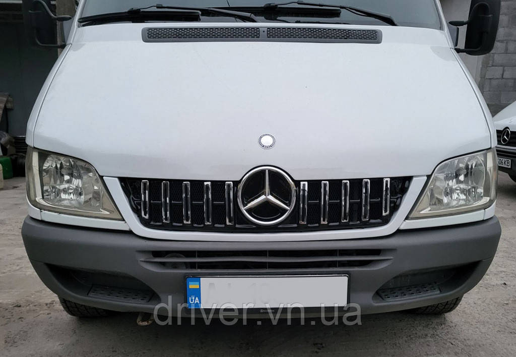 Передняя решетка GT Panamericana Chrome Eco (CDI, 2002-2006 гг.) для Mercedes Sprinter W901/902/903/904/905
