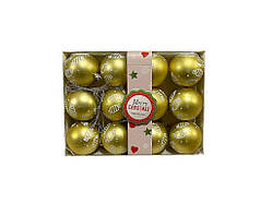 Набір ялинкових куль 6см жовтий 12шт/наб M47943 ТМ STENSON