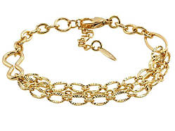 Браслет Позолота 18K Плетіння Комбіноване довжина з дод. ланцюжком 19.5-22.5см х 5-10мм (157710) ТМ XUPING