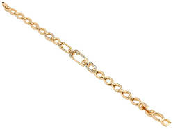 Браслет Позолота 18K Декоративні ланки шпильки з цирконієм довжина з дод. замком 17.5,19.5см х 5-7мм (160517)