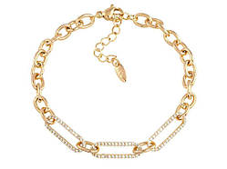 Браслет Позолота 18K Якірний ланцюжок із вставкою довжина з дод. ланцюжком 17-20см х 5мм (200322) ТМ XUPING