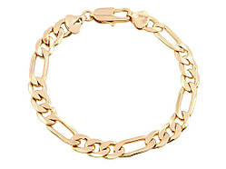 Браслет Позолота 18K Ланцюжок плетіння Фігаро довжина 19см х 7мм (202335) ТМ XUPING