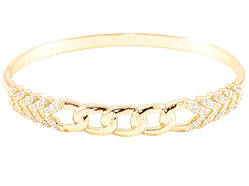 Браслет Позолота 18K «Візерунок ланцюжок з інкрустацією цирконієм» ø 6см (253300) ТМ XUPING