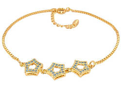 Браслет Позолота 18K Зоряне Тріо довжина з дод. ланцюжком 17,5-20,5см. (918426) ТМ XUPING