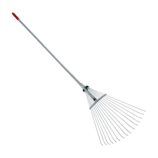 Граблі віялові 15лозин, металева рукоятка, регулювання ширини (30-50см) INTERTOOL